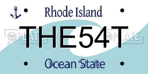 THE54T Rhode Island License Plate