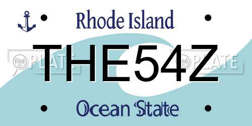 THE54Z Rhode Island License Plate