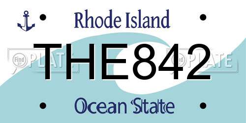 THE842 Rhode Island License Plate