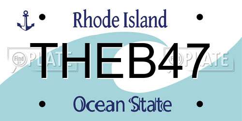 THEB47 Rhode Island License Plate