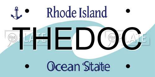 THEDOC Rhode Island License Plate