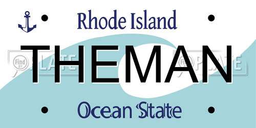 THEMAN Rhode Island License Plate