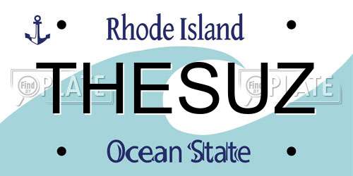 THESUZ Rhode Island License Plate
