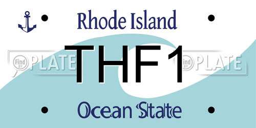 THF1 Rhode Island License Plate