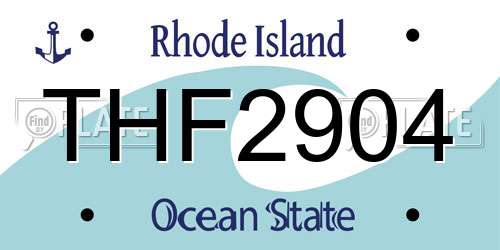 THF2904 Rhode Island License Plate