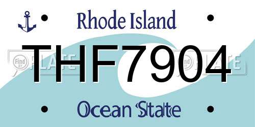 THF7904 Rhode Island License Plate