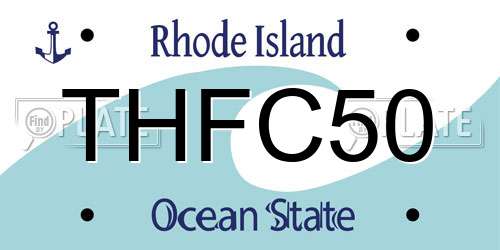 THFC50 Rhode Island License Plate