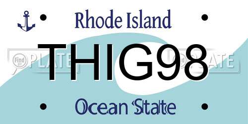 THIG98 Rhode Island License Plate