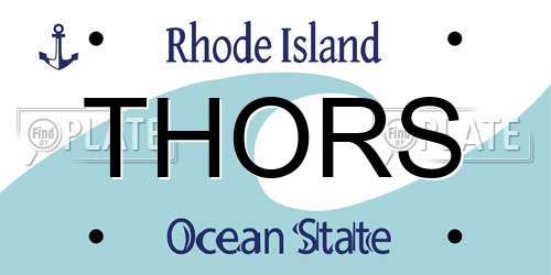THORS Rhode Island License Plate