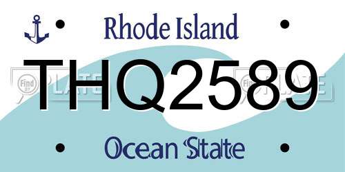 THQ2589 Rhode Island License Plate