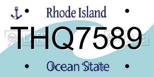 THQ7589 Rhode Island License Plate