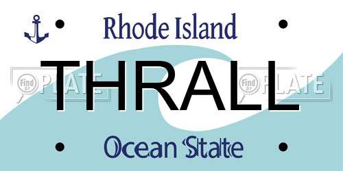 THRALL Rhode Island License Plate