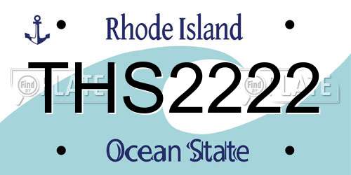 THS2222 Rhode Island License Plate