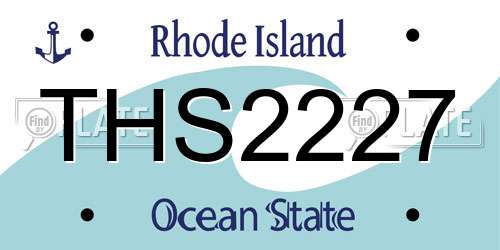 THS2227 Rhode Island License Plate