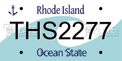 THS2277 Rhode Island License Plate