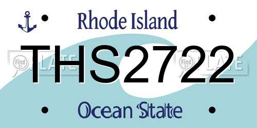 THS2722 Rhode Island License Plate