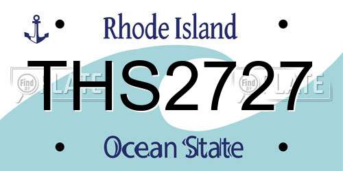 THS2727 Rhode Island License Plate