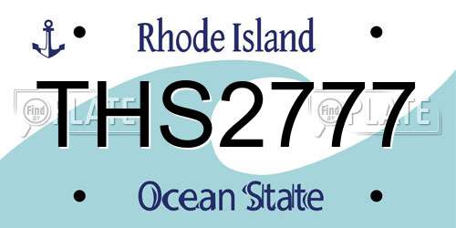 THS2777 Rhode Island License Plate
