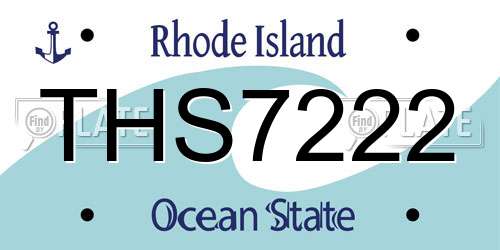 THS7222 Rhode Island License Plate