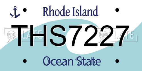 THS7227 Rhode Island License Plate