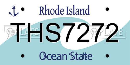 THS7272 Rhode Island License Plate