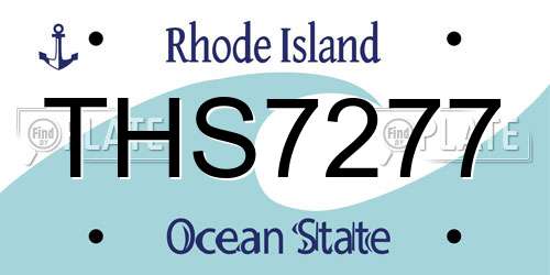 THS7277 Rhode Island License Plate