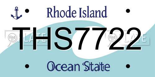THS7722 Rhode Island License Plate