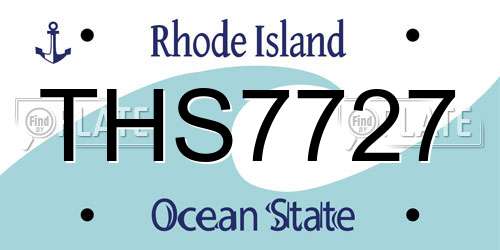 THS7727 Rhode Island License Plate