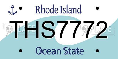 THS7772 Rhode Island License Plate