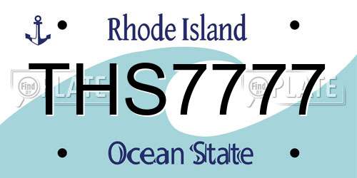 THS7777 Rhode Island License Plate