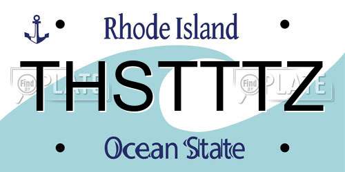 THSTTTZ Rhode Island License Plate