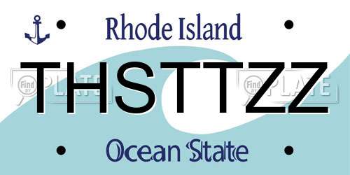 THSTTZZ Rhode Island License Plate