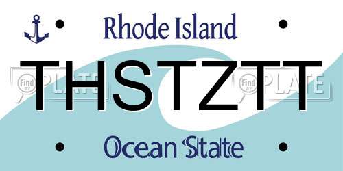 THSTZTT Rhode Island License Plate