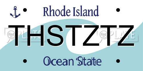 THSTZTZ Rhode Island License Plate