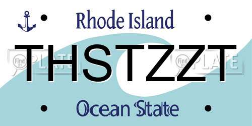 THSTZZT Rhode Island License Plate