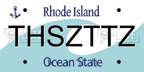 THSZTTZ Rhode Island License Plate