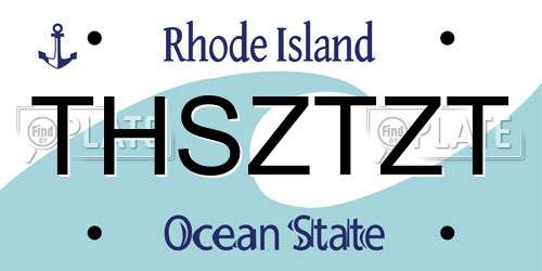 THSZTZT Rhode Island License Plate