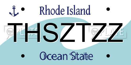 THSZTZZ Rhode Island License Plate