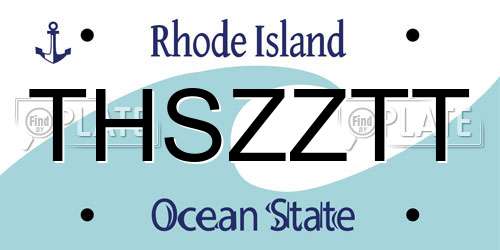 THSZZTT Rhode Island License Plate