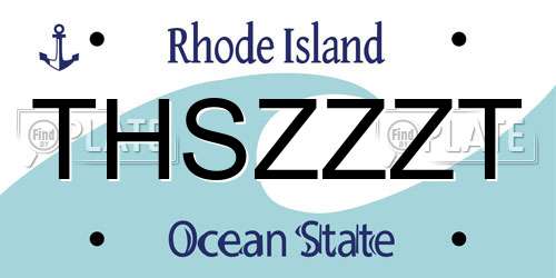 THSZZZT Rhode Island License Plate