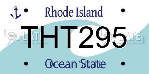 THT295 Rhode Island License Plate