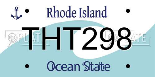 THT298 Rhode Island License Plate