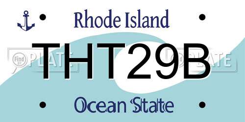 THT29B Rhode Island License Plate