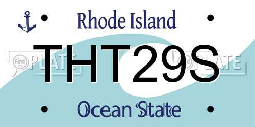 THT29S Rhode Island License Plate