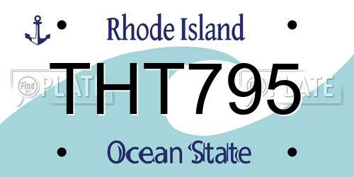 THT795 Rhode Island License Plate