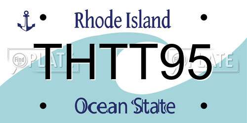 THTT95 Rhode Island License Plate
