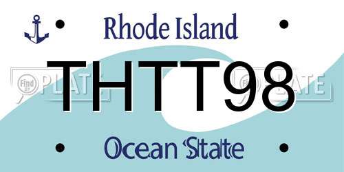 THTT98 Rhode Island License Plate