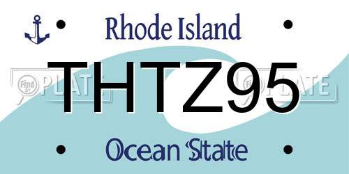 THTZ95 Rhode Island License Plate