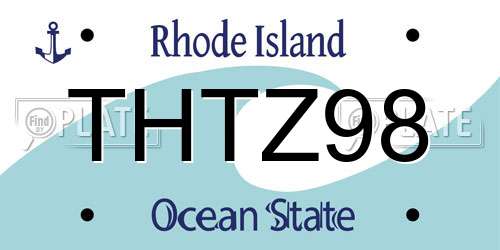 THTZ98 Rhode Island License Plate