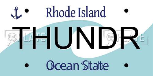 THUNDR Rhode Island License Plate